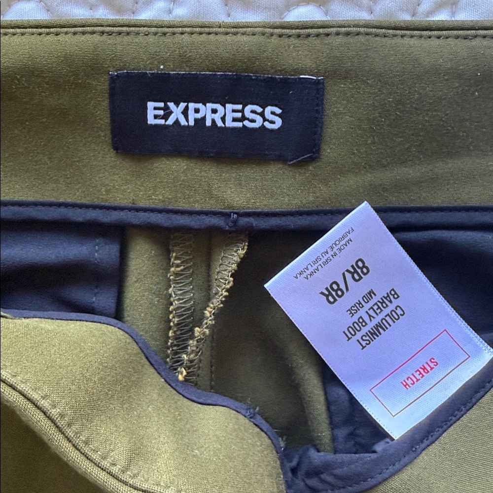 Express Olive Columnist Barely Boot Trousers Side… - image 6